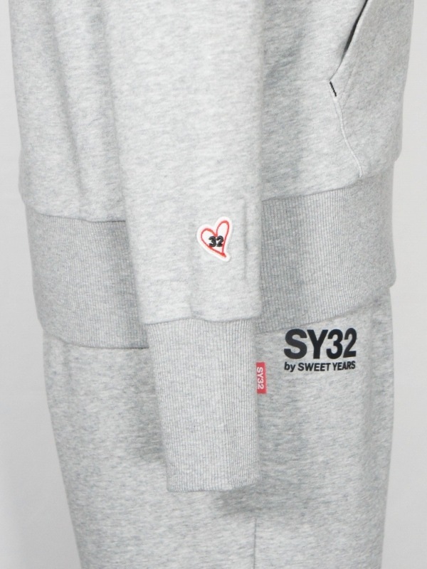 SY32 by SWEET YEARS��SHIELD LOGO ZIP HOODIE��GRAY