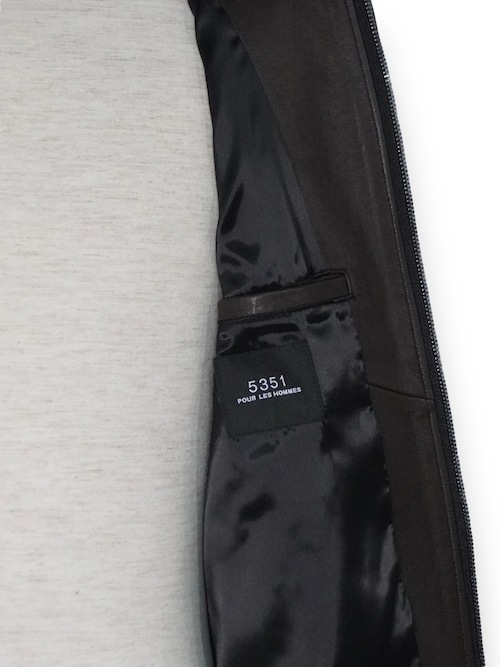 シングル レザージャケット ダークブラウン 5351POUR LES HOMMES