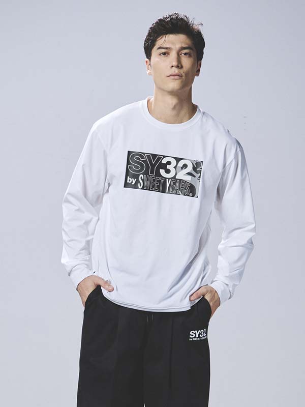 ĹµT ۥ磻 SY LOGO MIX LOGO BOX L/S TEE WHITE SY32 by SWEET YEARS