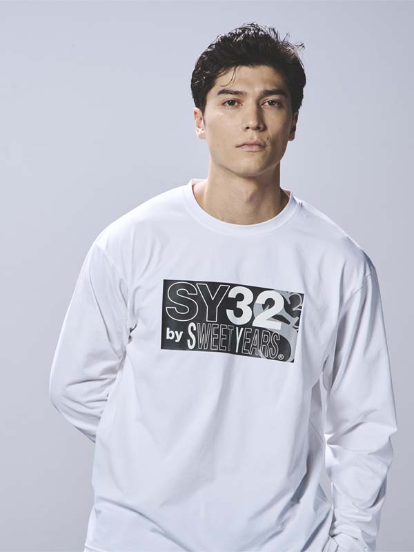 ĹµT ۥ磻 SY LOGO MIX LOGO BOX L/S TEE WHITE SY32 by SWEET YEARS