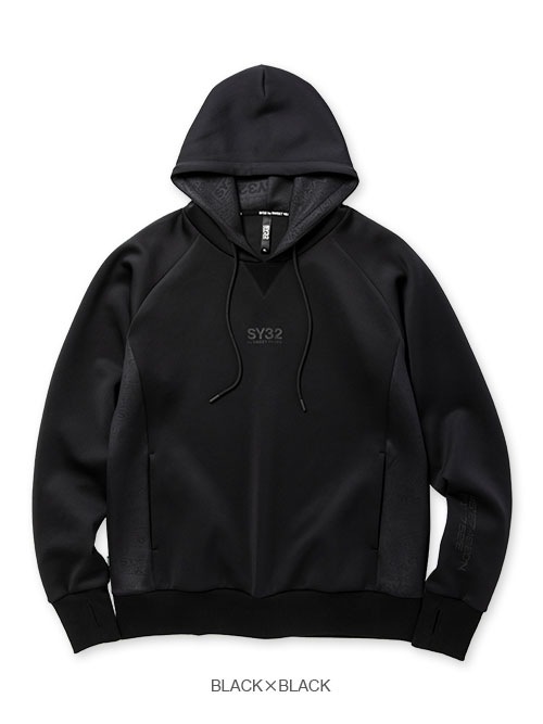 SY32 by SWEET YEARS��DOUBLE KNIT EMBOSS LOGO P/O HOODIE��BLACK��BLACK�ڥ����磻�����ƥ��ȥ��Х����������ȥ��䡼����