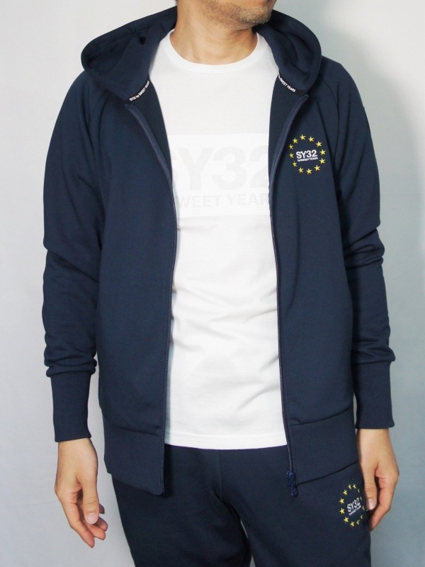 SY32 by SWEET YEARS��WORLD STAR ZIP HOODIE��NAVY