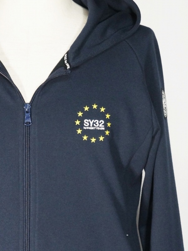 SY32 by SWEET YEARS��WORLD STAR ZIP HOODIE��NAVY