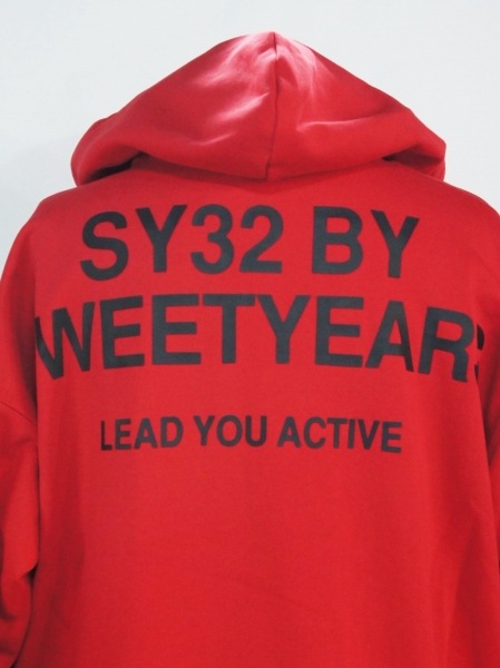 �ں��������ͽ�������SY32 by SWEET YEARS��BIG SILHOUETTE HEAVY ZIP HOODIE��RED�ڥ����磻�����ƥ��ȥ��Х����������ȥ��䡼����