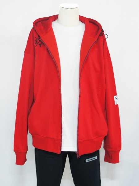 �ں��������ͽ�������SY32 by SWEET YEARS��BIG SILHOUETTE HEAVY ZIP HOODIE��RED�ڥ����磻�����ƥ��ȥ��Х����������ȥ��䡼����