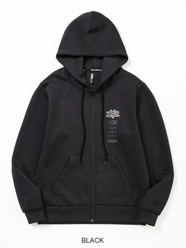 ZIP�ա��ǥ��� DOUBLEKNIT RHINESTONE LOGO ZIP HOODIE BLACK SY32 by SWEET YEARS �����磻�����ƥ��ȥ��Х����������ȥ��䡼��