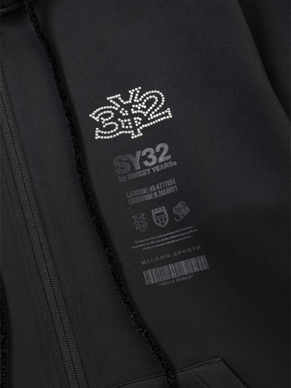 ZIP�ա��ǥ��� DOUBLEKNIT RHINESTONE LOGO ZIP HOODIE BLACK SY32 by SWEET YEARS �����磻�����ƥ��ȥ��Х����������ȥ��䡼��