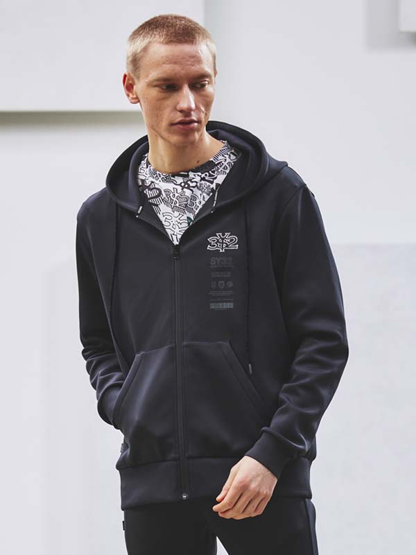 ZIP�ա��ǥ��� DOUBLEKNIT RHINESTONE LOGO ZIP HOODIE BLACK SY32 by SWEET YEARS �����磻�����ƥ��ȥ��Х����������ȥ��䡼��