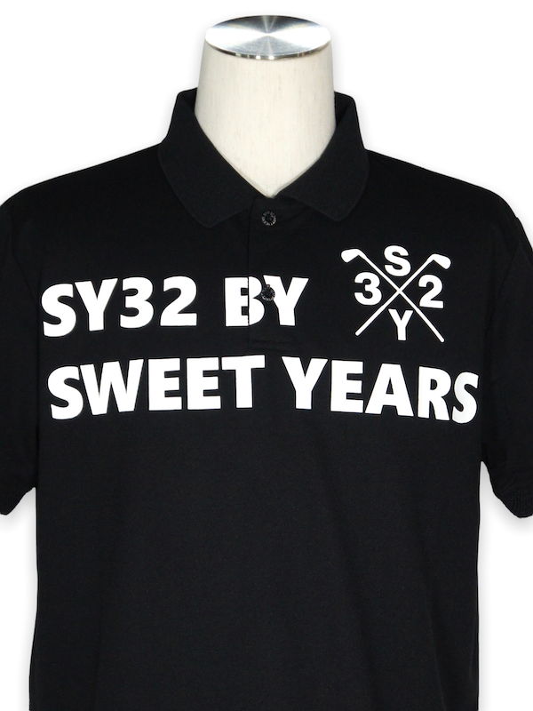 SY32 by SWEET YEARS�֡�GOLF��BIG LOGO KANOKO POLO�� BLACK