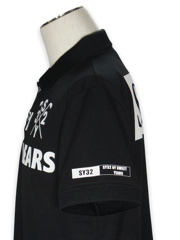 SY32 by SWEET YEARS�֡�GOLF��BIG LOGO KANOKO POLO�� BLACK