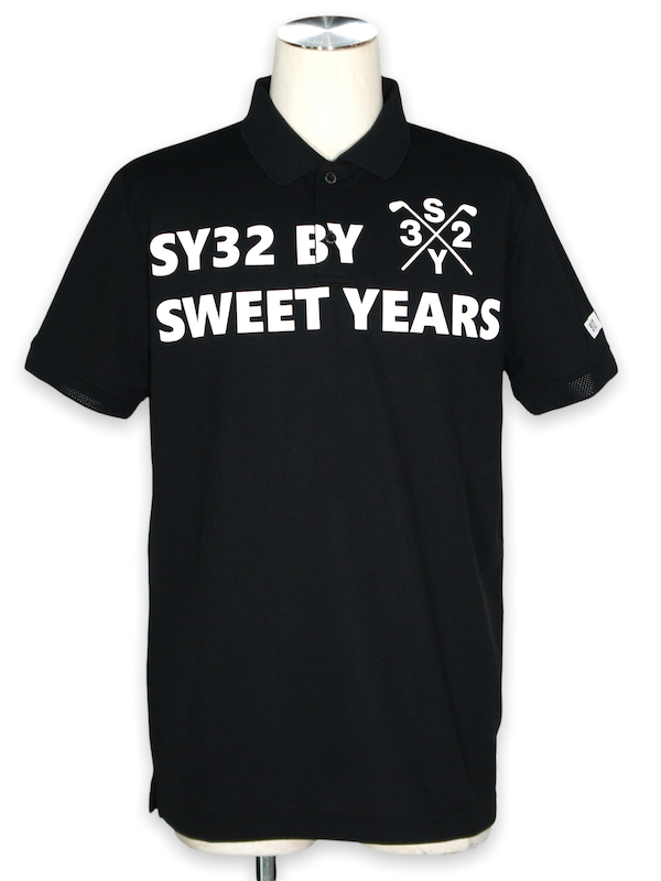 SY32 by SWEET YEARS�֡�GOLF��BIG LOGO KANOKO POLO�� BLACK