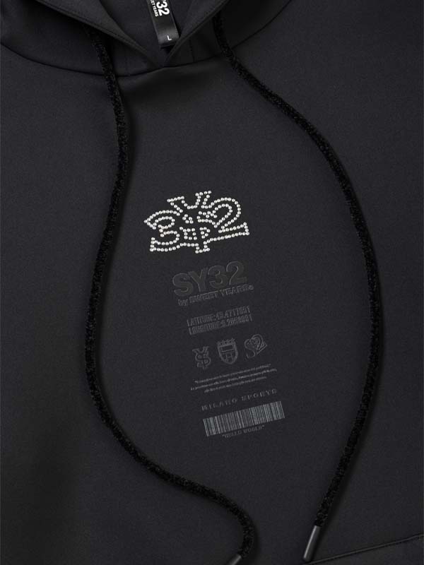 P/O�ա��ǥ��� DOUBLEKNIT RHINESTONE LOGO P/O HOODIE BLACK SY32 by SWEET YEARS �����磻�����ƥ��ȥ��Х����������ȥ��䡼��