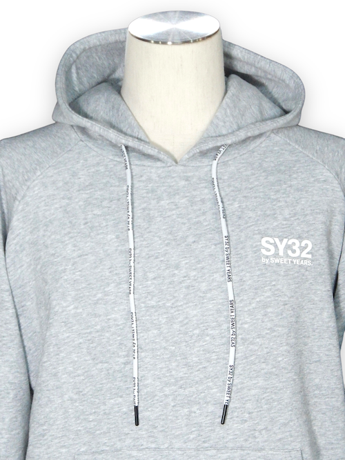SY32 by SWEET YEARS��SLASH BIG LOGO PO HOODIE��GRAY