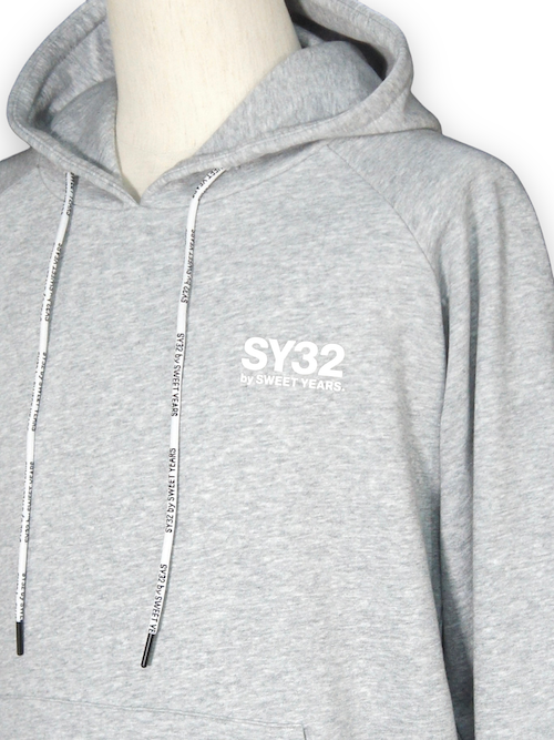 SY32 by SWEET YEARS��SLASH BIG LOGO PO HOODIE��GRAY