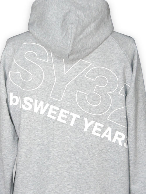 SY32 by SWEET YEARS��SLASH BIG LOGO PO HOODIE��GRAY