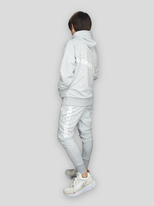 SY32 by SWEET YEARS��SLASH BIG LOGO PO HOODIE��GRAY