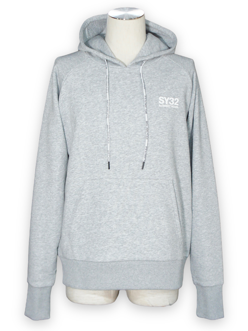 SY32 by SWEET YEARS��SLASH BIG LOGO PO HOODIE��GRAY