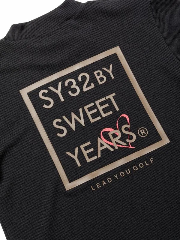 ��å��ͥå������ �֥�å� MINI WAFFLE HALF MOCK BLACK SY32 by SWEET YEARS GOLF