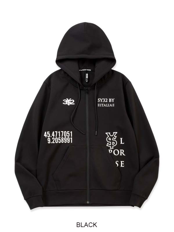 ZIP�ա��ǥ��� SPIRAL KNIT ZIP HOODIE BLACK SY32 by SWEET YEARS �����磻�����ƥ��ȥ��Х����������ȥ��䡼��