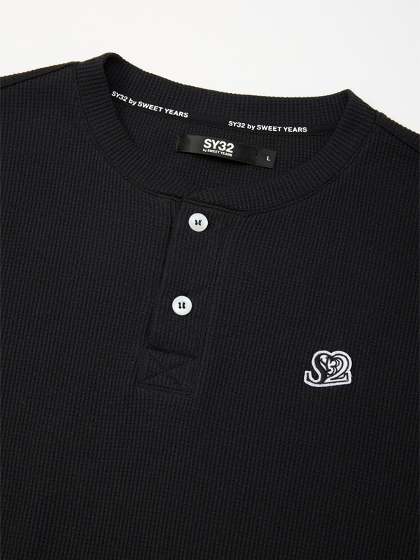 10%OFF ĹµT����� HENRY NECK WAFFLE L/S TEE  BLACK SY32 by SWEET YEARS �����磻�����ƥ��ȥ��Х����������ȥ��䡼��