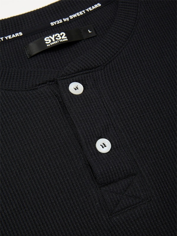 10%OFF ĹµT����� HENRY NECK WAFFLE L/S TEE  BLACK SY32 by SWEET YEARS �����磻�����ƥ��ȥ��Х����������ȥ��䡼��