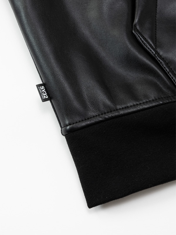 �ե������쥶���֥륾�� FAKE LEATHER ZIP HOODIE BLACK SY32 by SWEET YEARS �����磻�����ƥ��ȥ��Х����������ȥ��䡼��