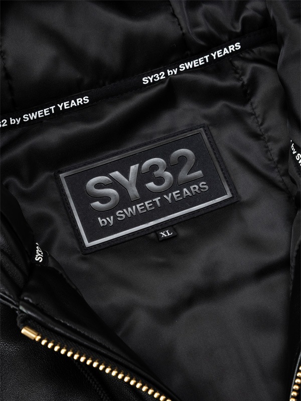 �ե������쥶���֥륾�� FAKE LEATHER ZIP HOODIE BLACK SY32 by SWEET YEARS �����磻�����ƥ��ȥ��Х����������ȥ��䡼��