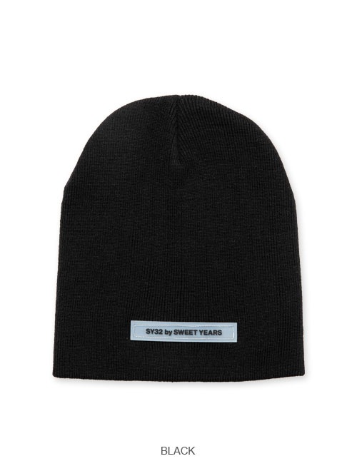 SY32 by SWEET YEARS ��SILICON LOGO KNIT BEANIE��BLACK�ڥ����磻�����ƥ��ȥ��Х����������ȥ��䡼�����˥åȥӡ��ˡ����֥�å���