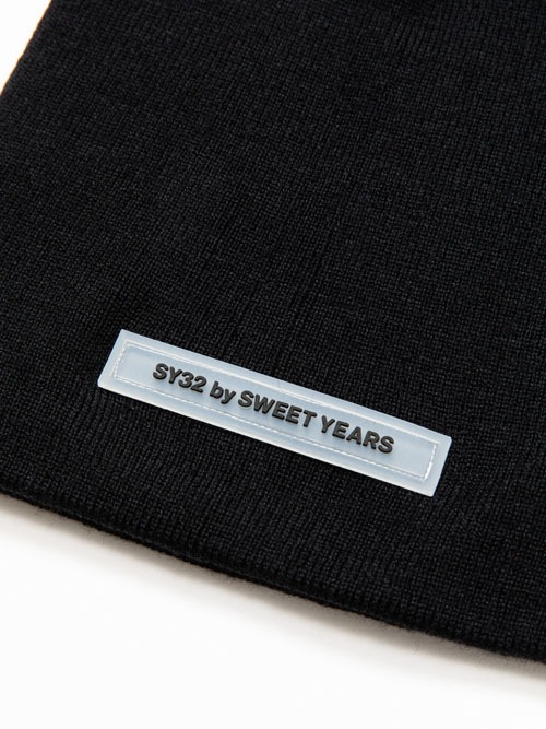SY32 by SWEET YEARS ��SILICON LOGO KNIT BEANIE��BLACK�ڥ����磻�����ƥ��ȥ��Х����������ȥ��䡼�����˥åȥӡ��ˡ����֥�å���