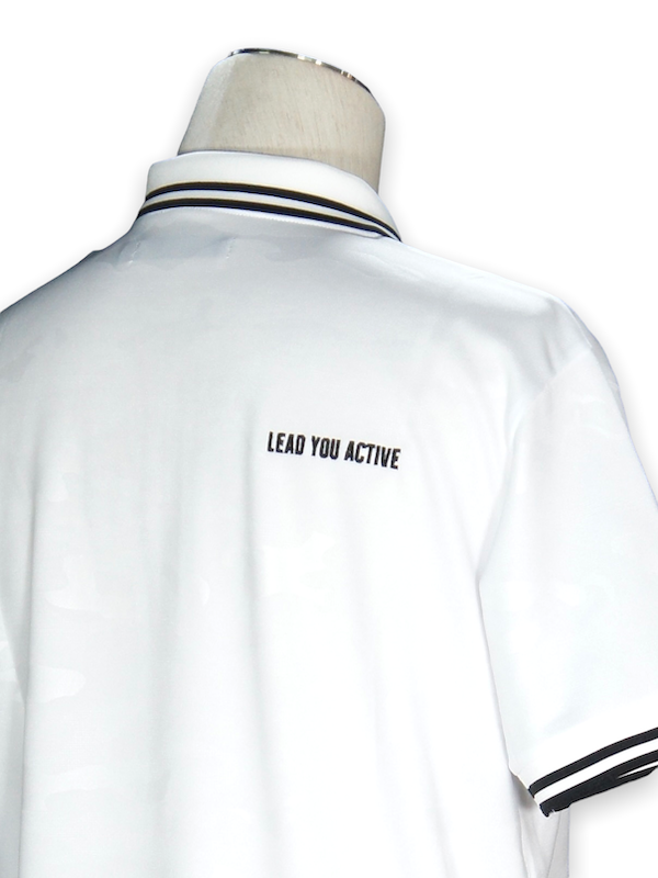 30%OFF SY32 by SWEET YEARS��EMBOSS CAMO ZIP POLO�� WHITE