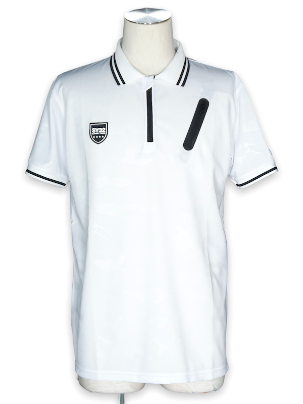30%OFF SY32 by SWEET YEARS��EMBOSS CAMO ZIP POLO�� WHITE