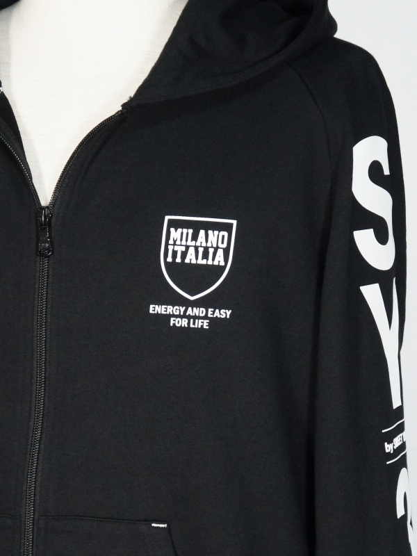 SY32 by SWEET YEARS��SHIELD LOGO ZIP HOODIE��BLACK