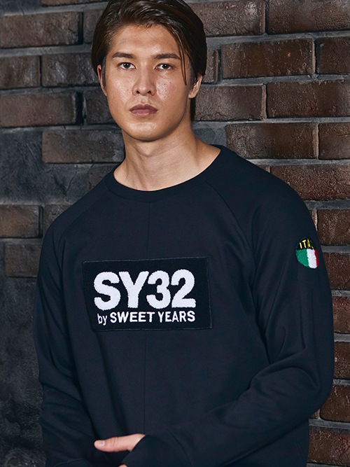 PO���롼 SAGARA WAPEEN BOXLOGO P/O CREW BLACK SY32 by SWEET YEARS �����磻�����ƥ����ȥ��Х����������ȥ��䡼��