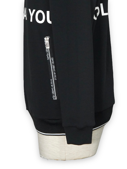 ��å��ͥå������ DOUBLE FACE MOCK SWEAT SHIRTS BLACK SY32 by SWEET YEARS GOLF