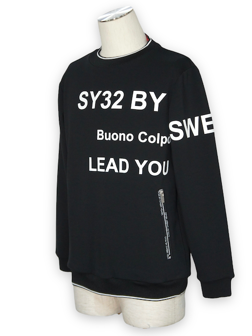 ��å��ͥå������ DOUBLE FACE MOCK SWEAT SHIRTS BLACK SY32 by SWEET YEARS GOLF