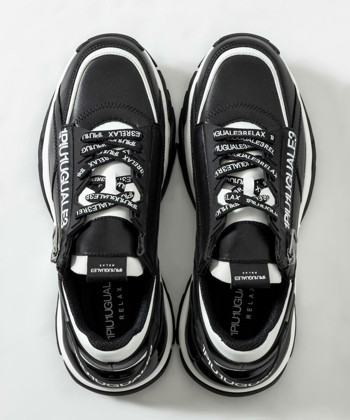 ジップロゴスポーツスニーカー ブラック 1PIU1UGUALE3 RELAX ウノピゥ