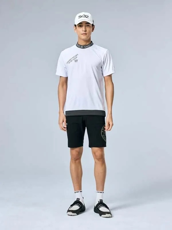 �ϡ��եѥ�� DOUBLE CLOTH SHORTS BLACKSY32 by SWEET YEARS GOLF �����磻�����ƥ��ȥ��Х����������ȥ��䡼���������