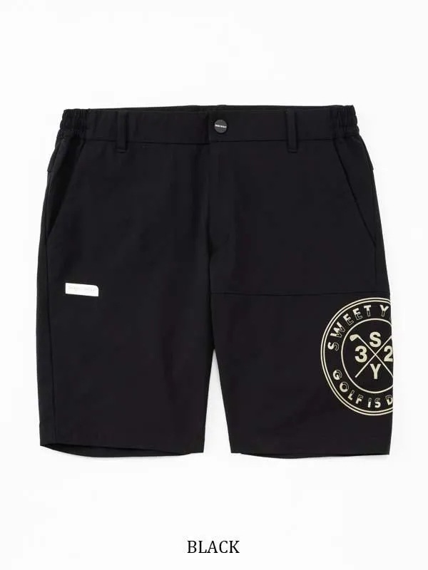 �ϡ��եѥ�� DOUBLE CLOTH SHORTS BLACKSY32 by SWEET YEARS GOLF �����磻�����ƥ��ȥ��Х����������ȥ��䡼���������
