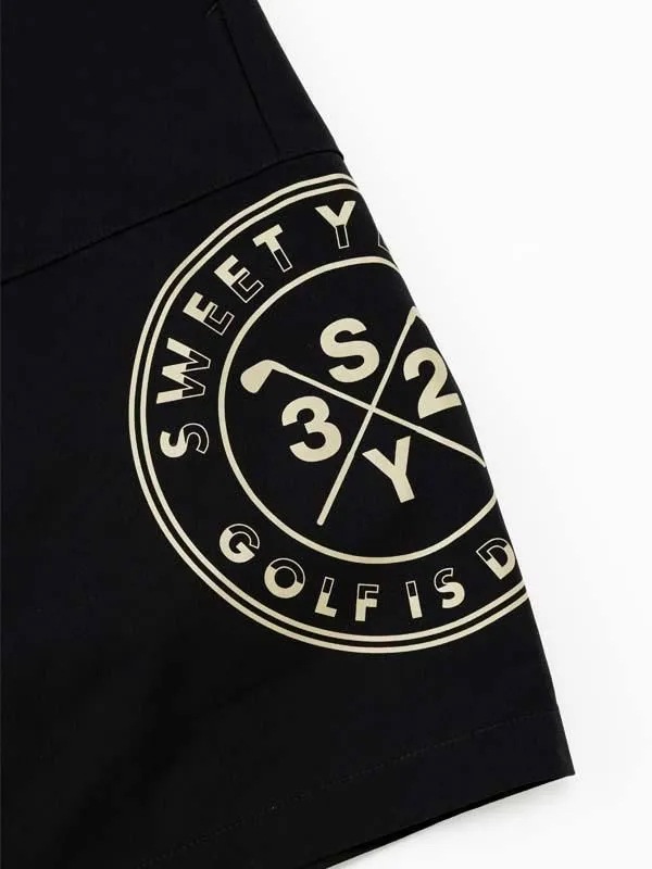 �ϡ��եѥ�� DOUBLE CLOTH SHORTS BLACKSY32 by SWEET YEARS GOLF �����磻�����ƥ��ȥ��Х����������ȥ��䡼���������