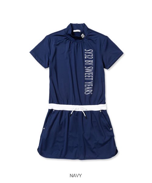 ��ǥ����� ���ԡ��� �ͥ��ӡ� HALF SLEEVE ONE PIECE NAVY SYG-23SUM-05W-A SY32 by SWEET YEARS GOLF �����磻�����ƥ����ȥ��Х����������ȥ��䡼�� �����