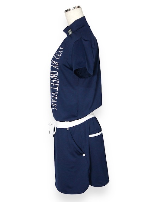 ��ǥ����� ���ԡ��� �ͥ��ӡ� HALF SLEEVE ONE PIECE NAVY SYG-23SUM-05W-A SY32 by SWEET YEARS GOLF �����磻�����ƥ����ȥ��Х����������ȥ��䡼�� �����