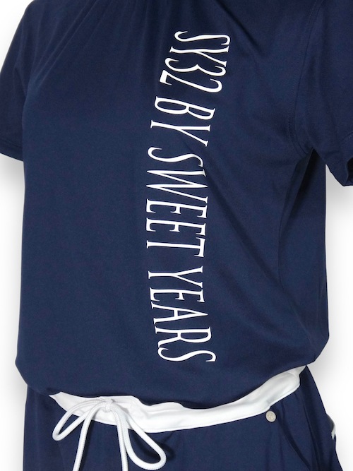��ǥ����� ���ԡ��� �ͥ��ӡ� HALF SLEEVE ONE PIECE NAVY SYG-23SUM-05W-A SY32 by SWEET YEARS GOLF �����磻�����ƥ����ȥ��Х����������ȥ��䡼�� �����