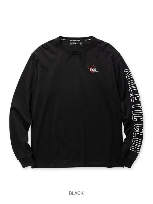 SY32 by SWEET YEARS��HEART MIX LOGO L/S TEE��BLACK