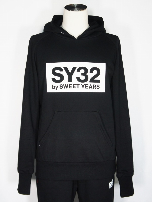 SY32 by SWEET YEARS��BOX LOGO P/O HOODIE��BLACK��WHITE