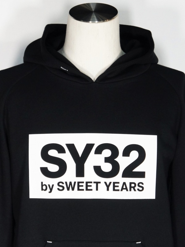 SY32 by SWEET YEARS��BOX LOGO P/O HOODIE��BLACK��WHITE