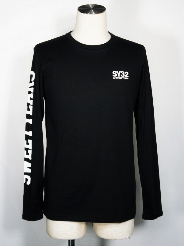 SY32 by SWEET YEARS��ARM LOGO L/S TEE��BLACK��WHITE�ڥ����磻�����ƥ��ȥ��Х����������ȥ��䡼��������T���֥�å��ߥۥ磻�ȡ�