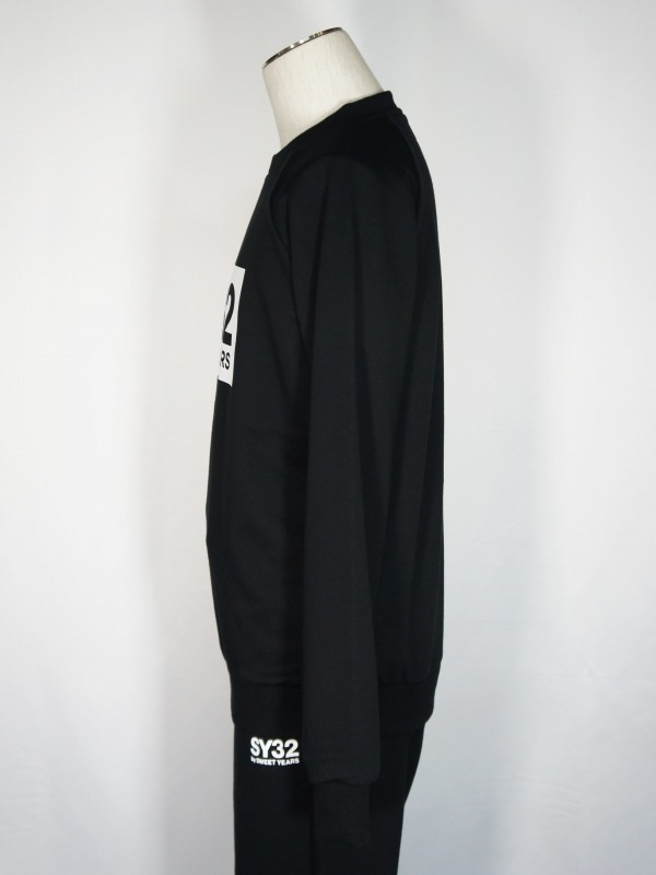 SY32 by SWEET YEARS��BOX LOGO P/O CREW��BLACK