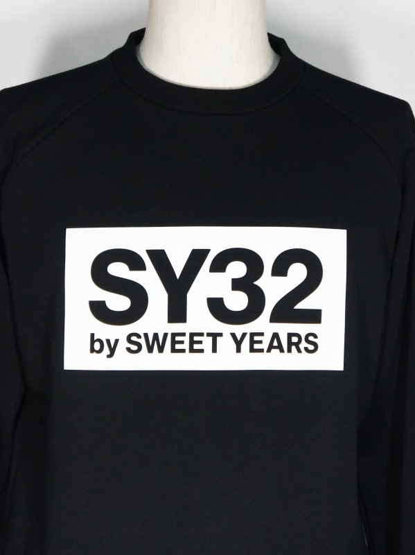 SY32 by SWEET YEARS��BOX LOGO P/O CREW��BLACK
