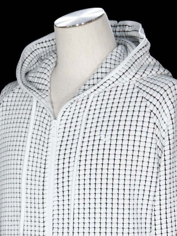 1PIU1UGUALE3 RELAX ワッフルパーカー　ホワイト　サイズL 1PIU1UGUALE3 RELAX「ワッフルリブロゴパーカー」 WHITE【ウノ