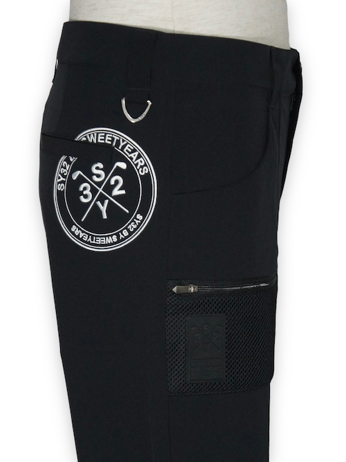 ����եѥ�� BIG EMB STRETCH PANTS BLACK SY32 by SWEET YEARS GOLF